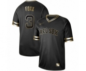 Men's Boston Red Sox #3 Jimmie Foxx Authentic Black Gold Fashion Baseball Jersey