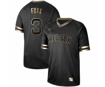 Men's Boston Red Sox #3 Jimmie Foxx Authentic Black Gold Fashion Baseball Jersey