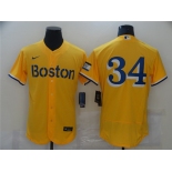 Men's Boston Red Sox #34 David Ortiz Nike Gold 2021 City Connect Jersey