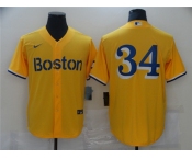 Men's Boston Red Sox #34 David Ortiz Nike Gold 2021 City Connect Replica Player Jersey