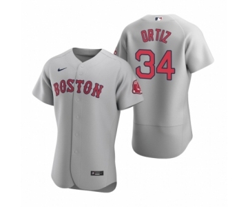 Men's Boston Red Sox #34 David Ortiz Nike Gray Authentic Road Jersey