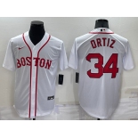 Men's Boston Red Sox #34 David Ortiz White Stitched MLB Cool Base Nike Jersey