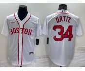 Men's Boston Red Sox #34 David Ortiz White Stitched MLB Cool Base Nike Jersey