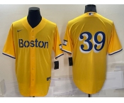 Men's Boston Red Sox #39 Christian Arroyo Gold No Name 2021 City Connect Stitched MLB Cool Base Nike Jersey