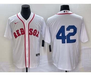 Men's Boston Red Sox #42 Jackie Robinson White Cool Base Stitched Baseball Jersey