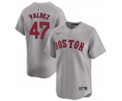 Men's Boston Red Sox #47 Enmanuel Valdez Gray Cool Base Stitched Baseball Jersey