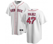 Men's Boston Red Sox #47 Enmanuel Valdez White Cool Base Stitched Baseball Jersey