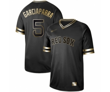 Men's Boston Red Sox #5 Nomar Garciaparra Authentic Black Gold Fashion Baseball Jersey