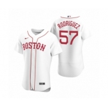 Men's Boston Red Sox #57 Eduardo Rodriguez Nike White Authentic 2020 Alternate Jersey