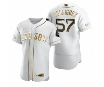 Men's Boston Red Sox #57 Eduardo Rodriguez Nike White Authentic Golden Edition Jersey