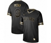 Men's Boston Red Sox #6 Johnny Pesky Authentic Black Gold Fashion Baseball Jersey