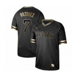 Men's Boston Red Sox #7 Christian Vazquez Authentic Black Gold Fashion Baseball Jersey