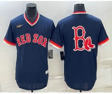 Men's Boston Red Sox Big Logo Cooperstown Collection Cool Base Stitched Nike Jersey