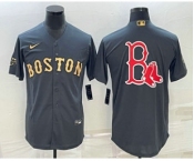 Men's Boston Red Sox Big Logo Grey 2022 All Star Stitched Cool Base Nike Jersey