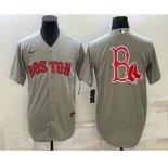 Men's Boston Red Sox Big Logo Grey Stitched MLB Cool Base Nike Jersey