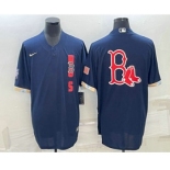 Men's Boston Red Sox Big Logo Navy Blue 2021 MLB All Star Stitched Cool Base Nike Jersey