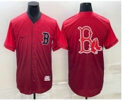 Men's Boston Red Sox Big Logo Nike Red Fade Stitched Jersey