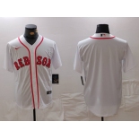 Men's Boston Red Sox Blank White Cool Base Stitched Jersey