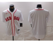 Men's Boston Red Sox Blank White Cool Base Stitched Jersey