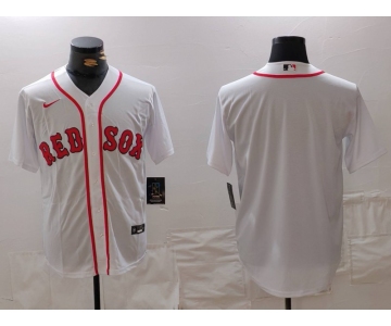 Men's Boston Red Sox Blank White Cool Base Stitched Jersey