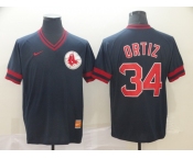 Men's Nike Boston Red Sox  #34 David Ortiz  Navy Blue M&N MLB Jersey