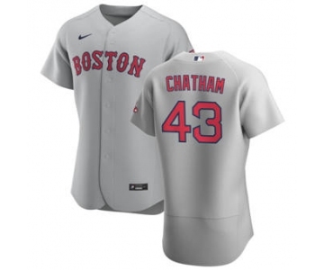 Men's Nike Boston Red Sox #43 C.J. Chatham Gray Road 2020 Authentic Team Baseball Jersey