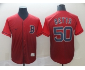 Men's Nike Boston Red Sox #50 Mookie Betts Red Drift Fashion MLB Jersey