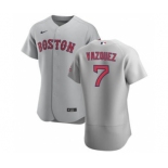 Men's Nike Boston Red Sox #7 Christian Vazquez Gray Road 2020 Authentic Team Baseball Jersey