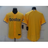 Men's Nike Boston Red Sox Blank Gold 2021 City Connect Flex Base Authentic Collection Jersey