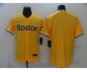 Men's Nike Boston Red Sox Blank Gold 2021 City Connect Flex Base Authentic Collection Jersey