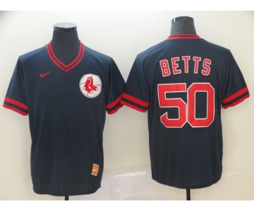 Men's Nike Majestic Boston Red Sox #50 Mookie Betts Navy Blue M&N MLB Jersey