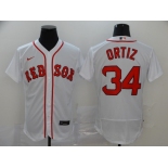 Nike Men's Boston Red Sox #34 David Ortiz White Home Flex Base Authentic Collection Baseball Jersey