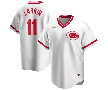 Cincinnati Reds #11 Barry Larkin Nike Home Cooperstown Collection Player MLB Jersey White