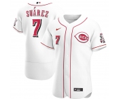 Cincinnati Reds #7 Eugenio Suarez Men's Nike White Home 2020 Authentic Player MLB Jersey