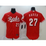 Men Cincinnati Reds #27 BAUER Nike Red Authentic 2020 Alternate Jersey