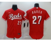 Men Cincinnati Reds #27 BAUER Nike Red Authentic 2020 Alternate Jersey