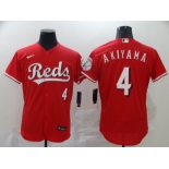 Men Cincinnati Reds #4 AKIYAMA Nike Red Authentic 2020 Alternate Jersey