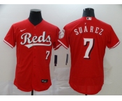 Men Cincinnati Reds #7 Eugenio Suarez Nike Red Authentic 2020 Alternate Jersey