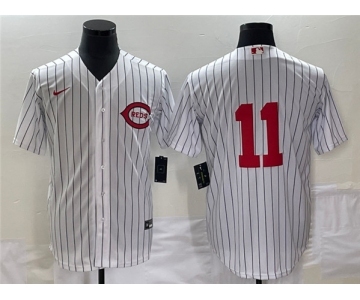 Men's Cincinnati Reds #11 Barry Larkin White Field of Dreams Stitched Baseball Jersey