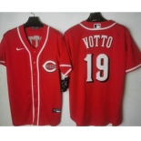 Men's Cincinnati Reds #19 Joey Votto Red Stitched MLB Cool Base Nike Jersey