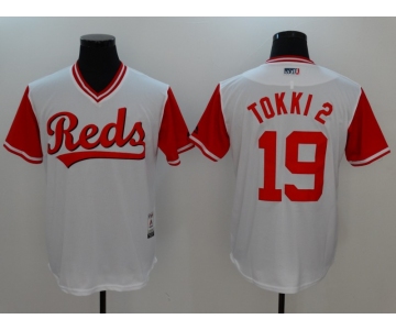 Men's Cincinnati Reds #19 Joey Votto Tokki 2 Authentic White 2017 Players Weekend Baseball Jersey