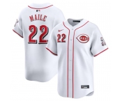 Men's Cincinnati Reds #22 Luke Maile White Home Limited Stitched Baseball Jersey