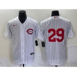 Men's Cincinnati Reds #29 TJ Friedl White Field of Dreams Stitched Baseball Jersey