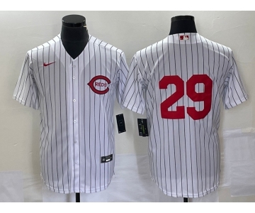 Men's Cincinnati Reds #29 TJ Friedl White Field of Dreams Stitched Baseball Jersey