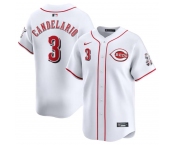 Men's Cincinnati Reds #3 Jeimer Candelario White Home Limited Stitched Baseball Jersey