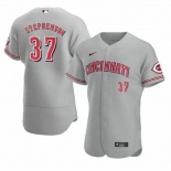 Men's Cincinnati Reds #37 Tyler Stephenson Grey Stitched MLB Flex Base Nike Jersey