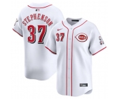 Men's Cincinnati Reds #37 Tyler Stephenson White Home Limited Stitched Baseball Jersey