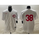 Men's Cincinnati Reds #38 Jose Barrero White Field of Dreams Stitched Baseball Jersey