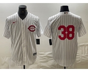 Men's Cincinnati Reds #38 Jose Barrero White Field of Dreams Stitched Baseball Jersey