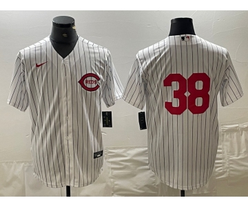 Men's Cincinnati Reds #38 Jose Barrero White Field of Dreams Stitched Baseball Jersey